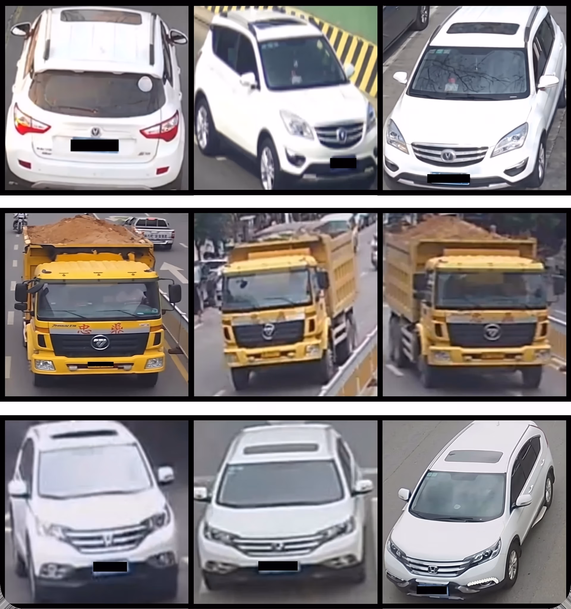 Example of vehicles in the VeRi-776 dataset