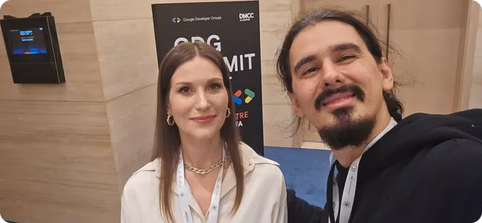 Onuralp Sezer y la desarrolladora sénior de NVIDIA Katja Sirazitdinova