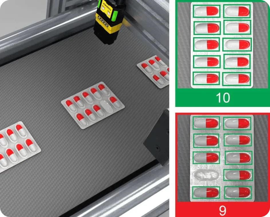 Machine vision used for quality control in the pharma industry