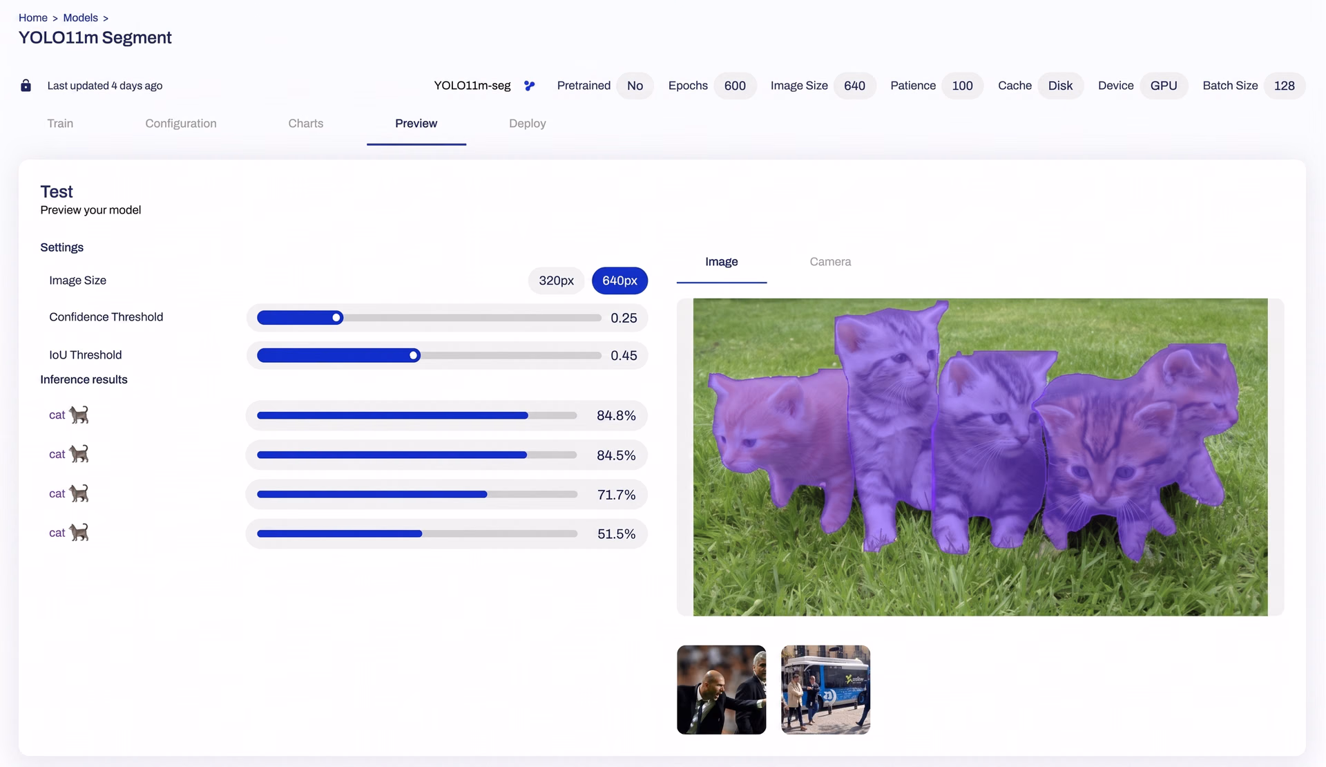 Running inferences on Ultralytics HUB