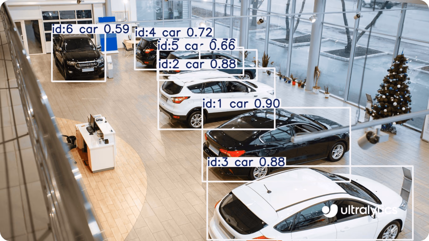 YOLO11 detectando y realizando el seguimiento de coches