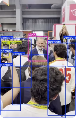 Phát hiện Vua Felipe VI tại South Summit 2025 sử dụng Ultralytics YOLO