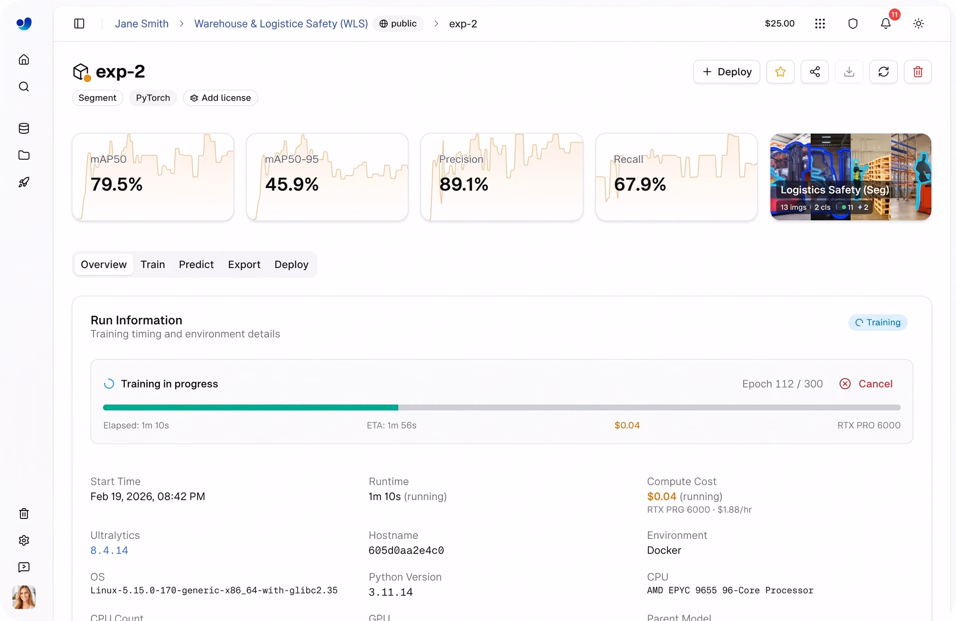 Model training within Ultralytics Platform
