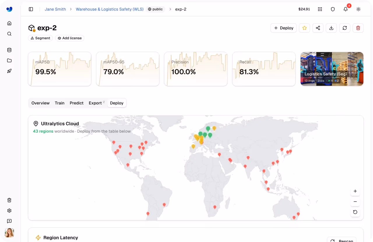 Ultralytics Platform enabling scalable global vision AI model deployment