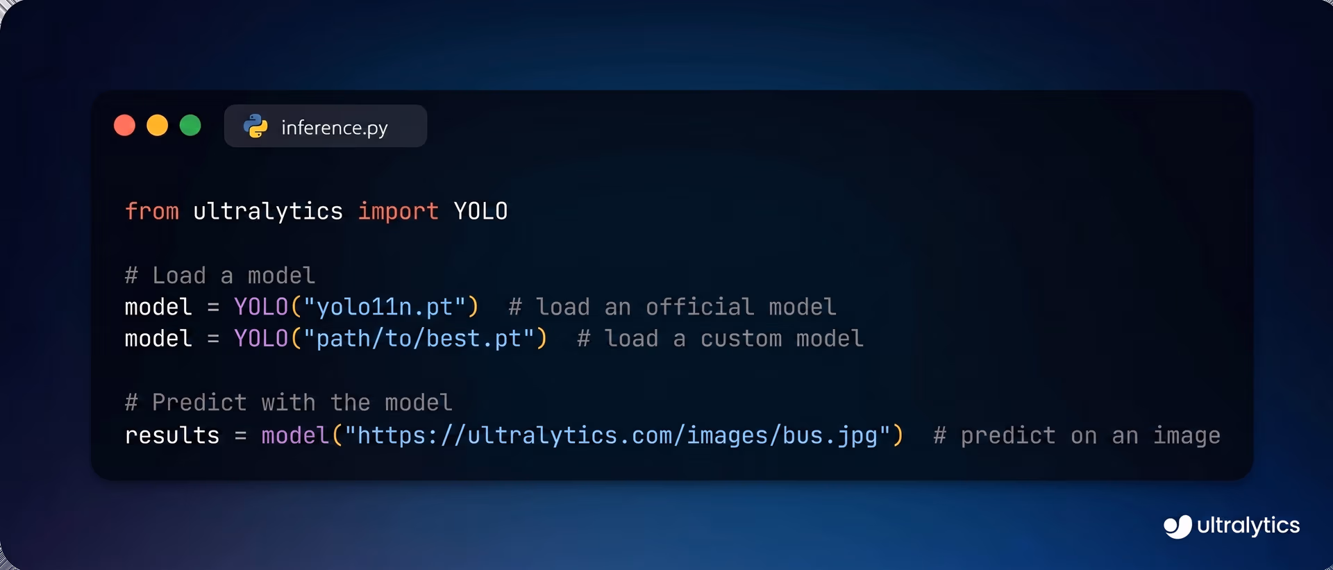 Running an inference on an image using YOLO11n