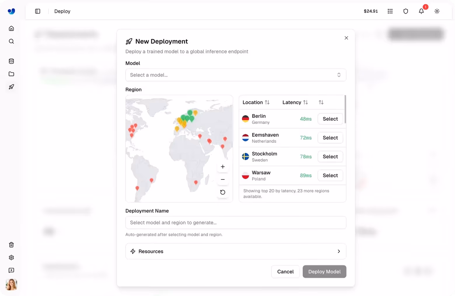 Ultralytics Platform supporting 43 global regions