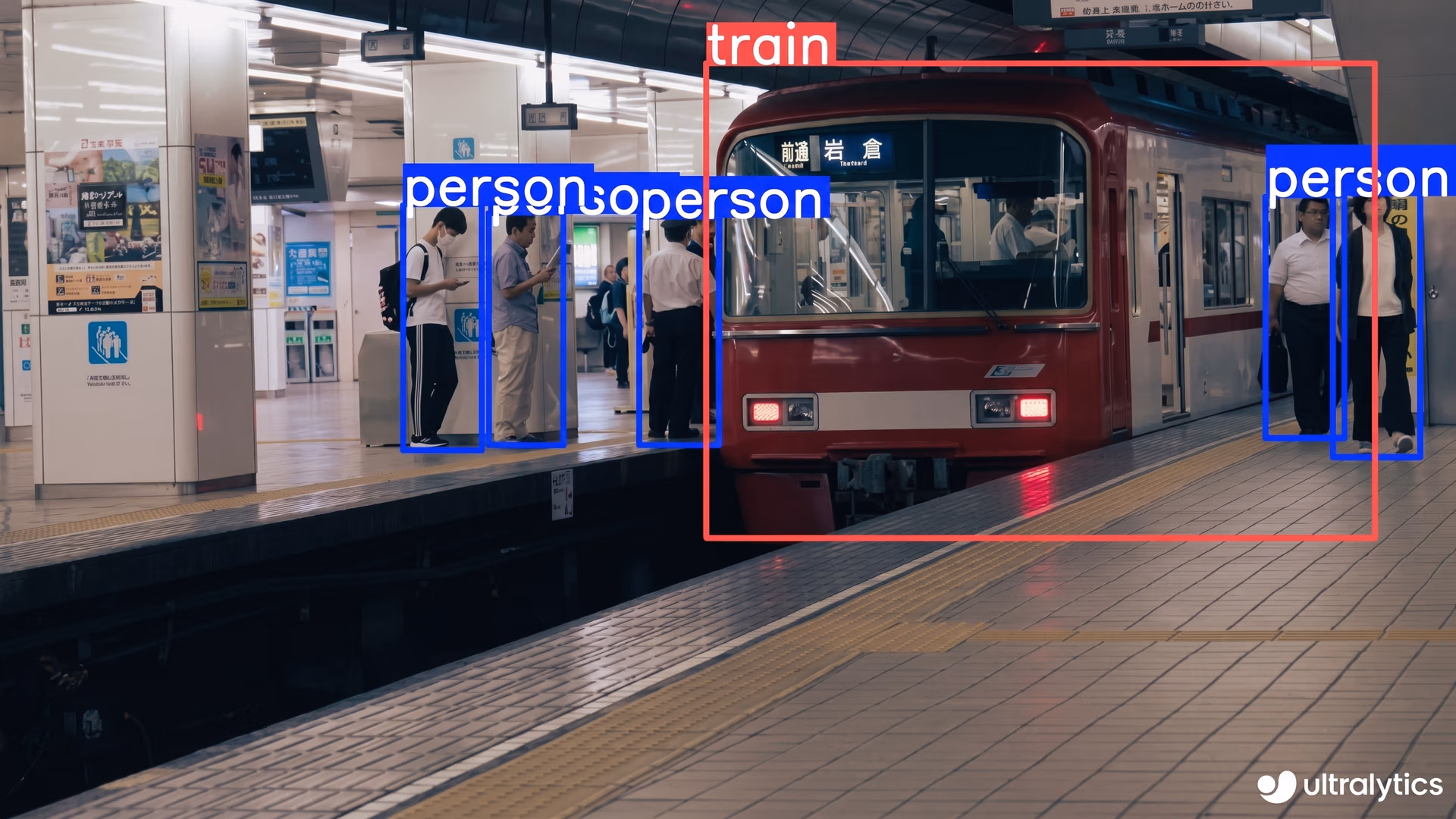 Ultralytics YOLO11 detecting and tracking people and trains for safety