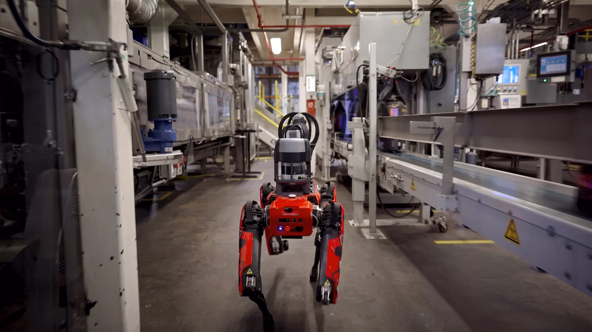 Spot, an industrial robot, inspecting a food manufacturing facility
