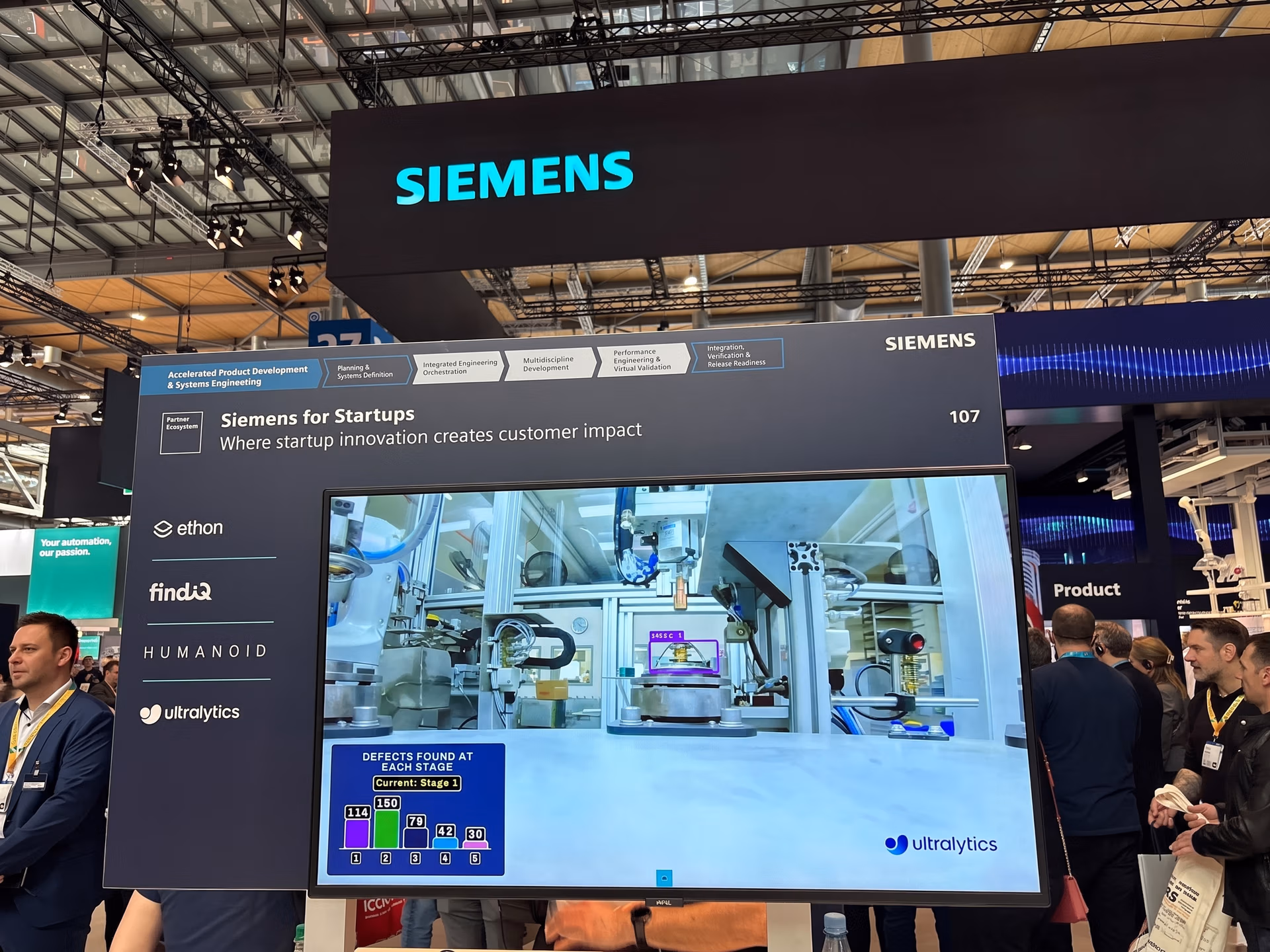 Présentation de l’utilisation des modèles Ultralytics YOLO sur le stand de Siemens