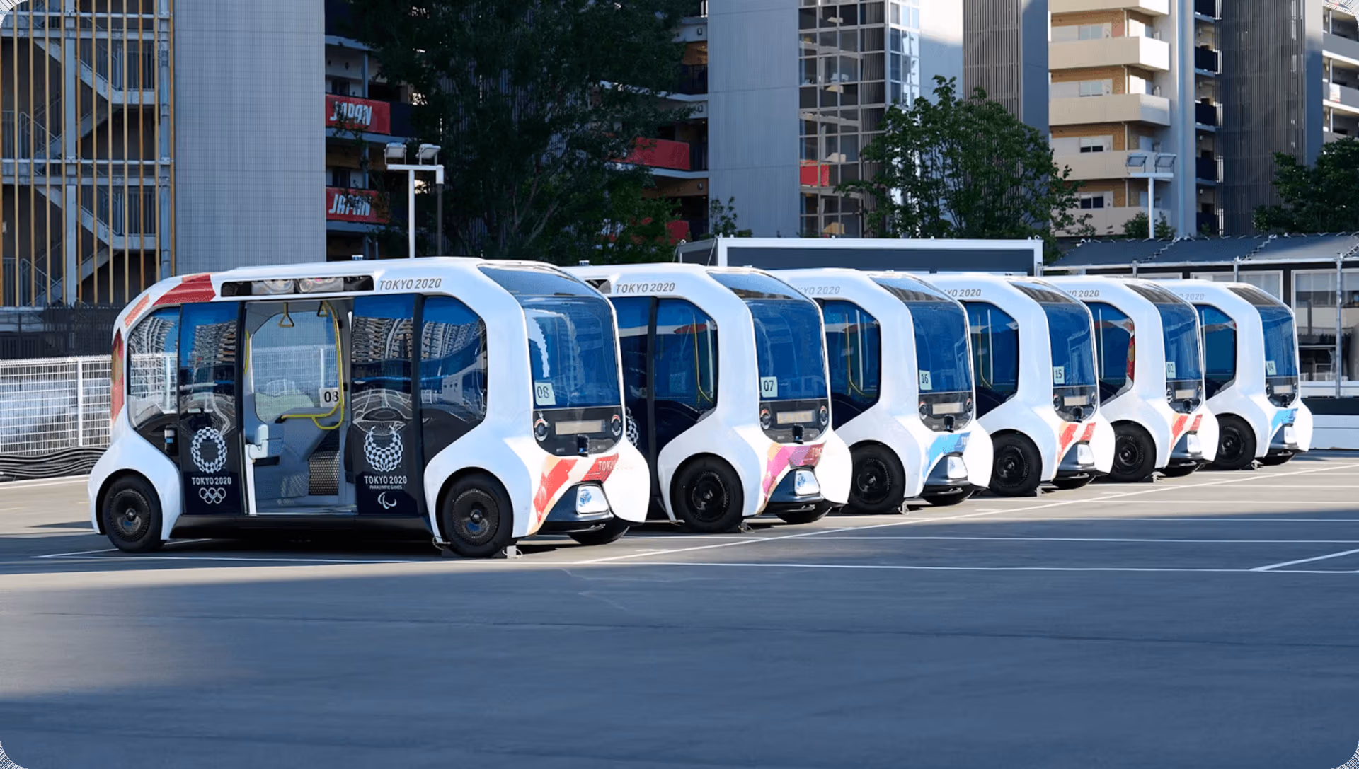 E-Palette autonomous vehicles supporting athlete mobility in the Olympic Village