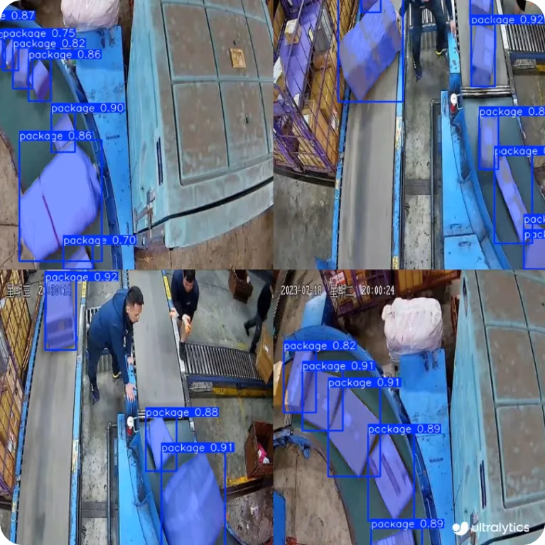 Panoramica del dataset di segmentazione pacchi di Roboflow