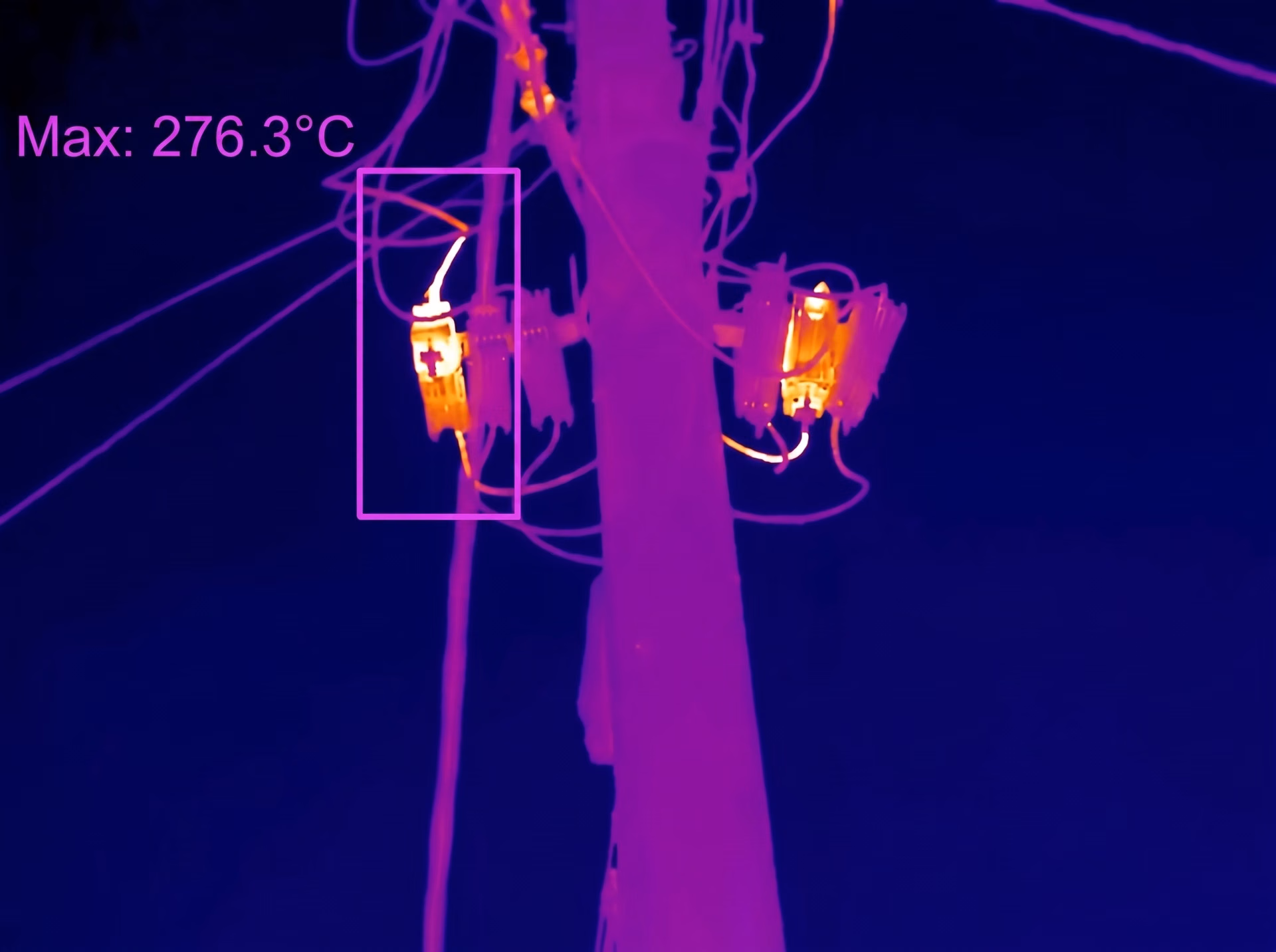 Using computer vision to detect temperature spikes in utility poles