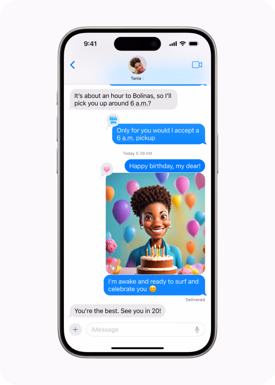 Ein Beispiel für die Nutzung von Image Playground in iMessages