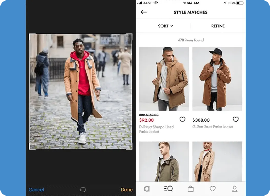 Tính năng ASOS Style Match thực hiện tìm kiếm trực quan cho các mặt hàng thời trang