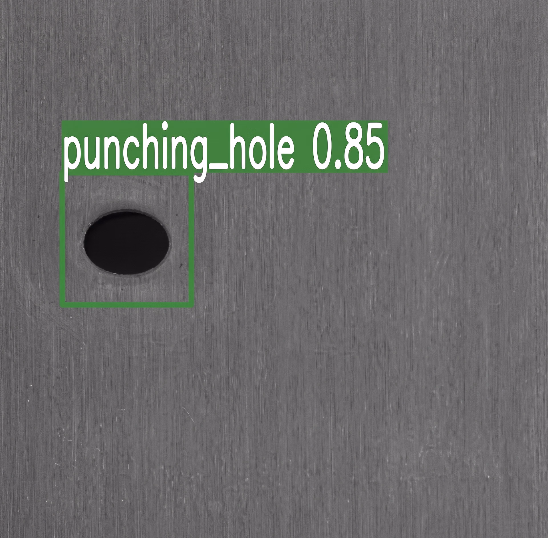 Object detection model localizing a punching hole in a part