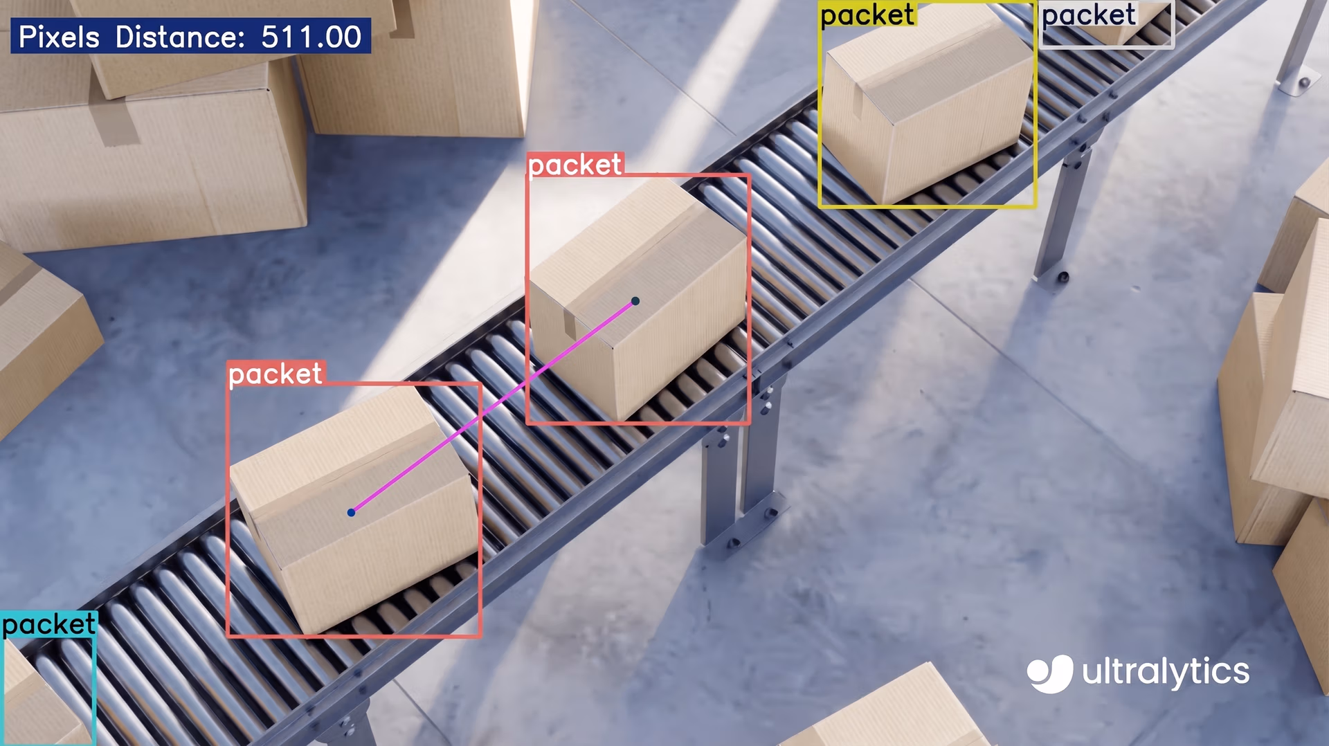 Tracking packages on a conveyor belt using Ultralytics YOLO11