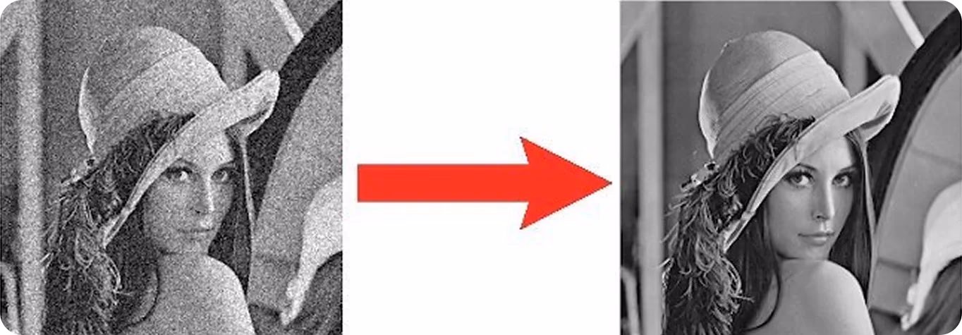 Exemple de débruitage d'une image