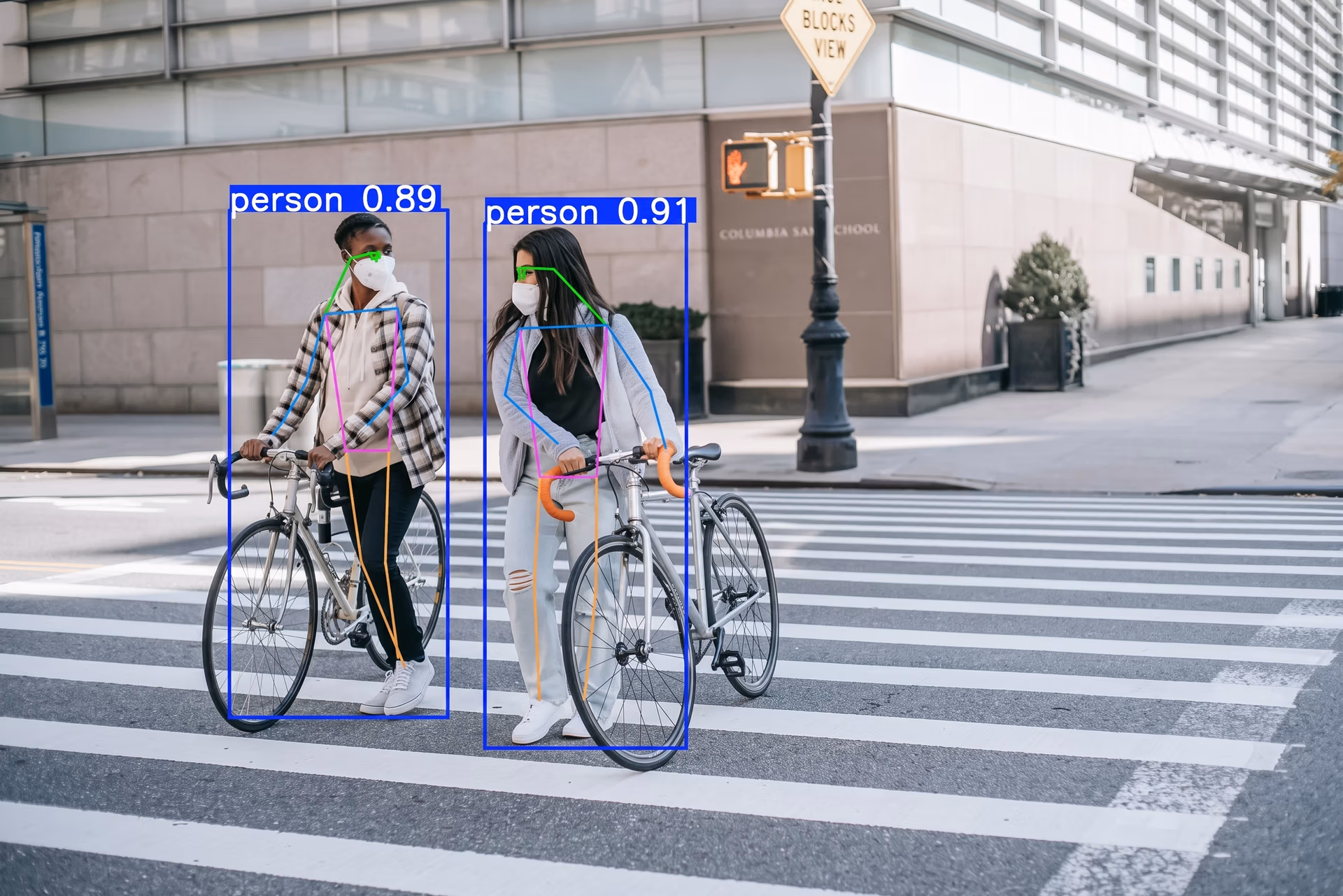 Ultralytics YOLO11 detecting pedestrians on the road