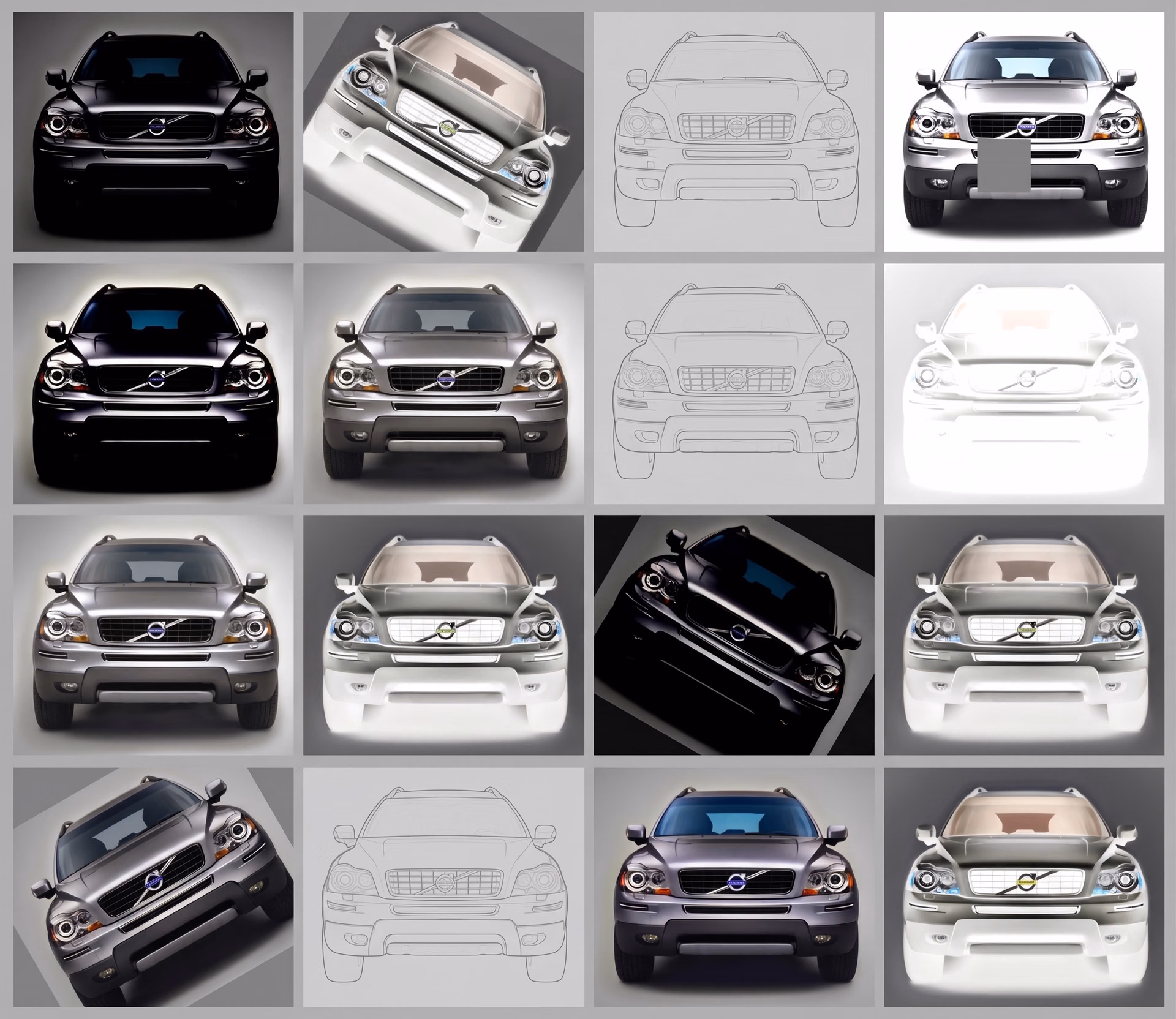 Examples of augmented images of a car