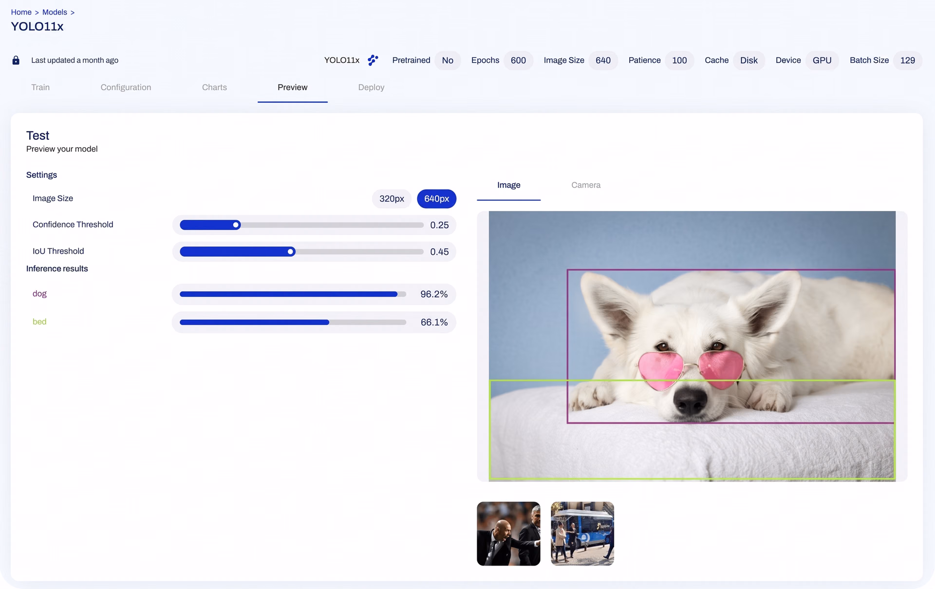 Running inferences on Ultralytics HUB