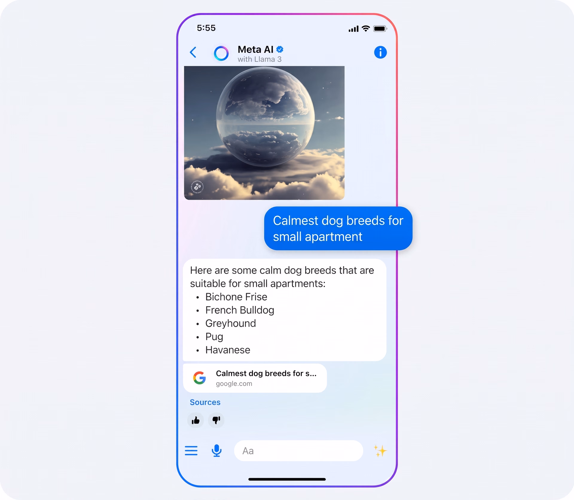 Meta AI in messaging apps powered by Llama 3