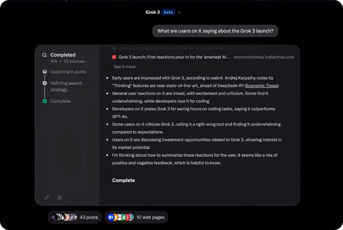 预览 Grok 3 的 DeepSearch 模式