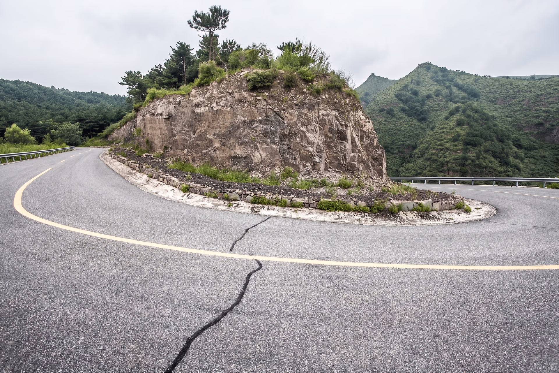 A crack on a road