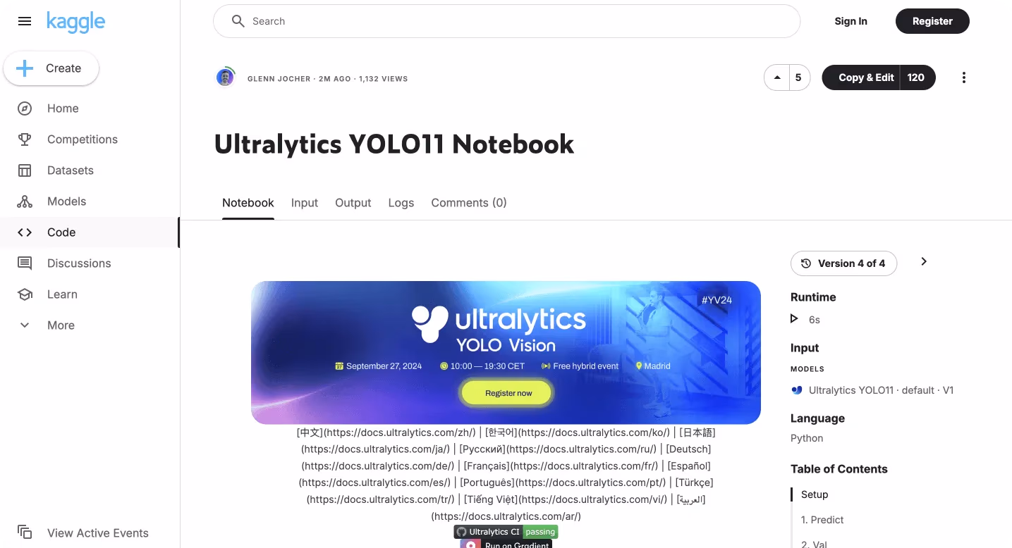 Notebook di avvio rapido dell'integrazione Kaggle