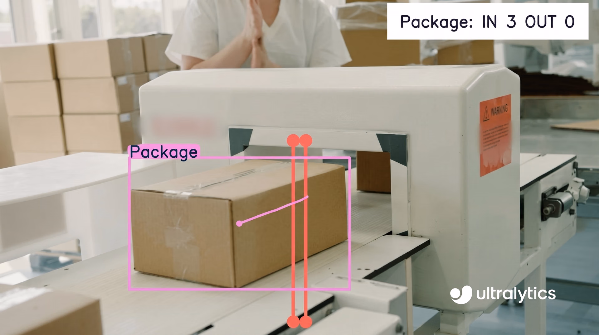 An example of using Ultralytics YOLO11 to detect and count packages