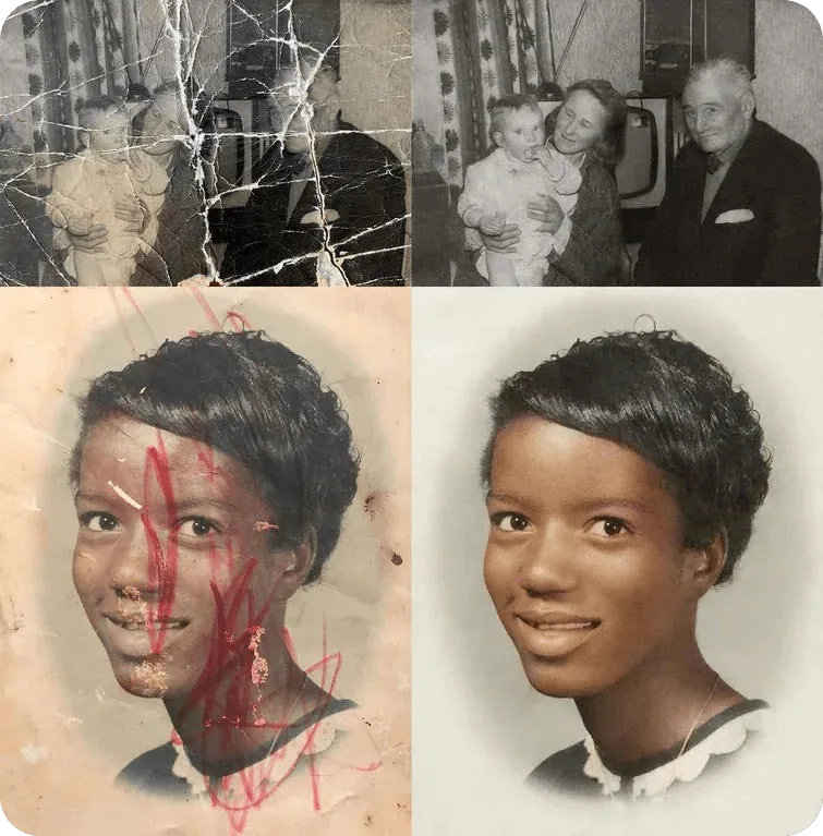Image processing used to restore old damaged images