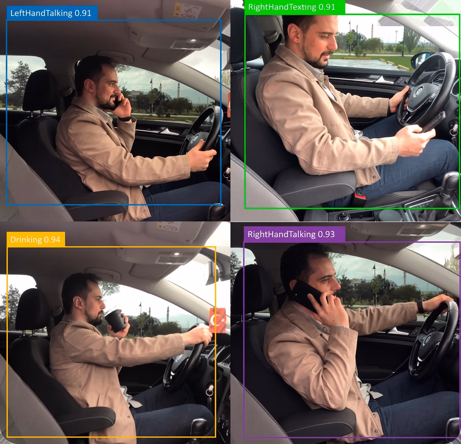 Examples of a distracted driver