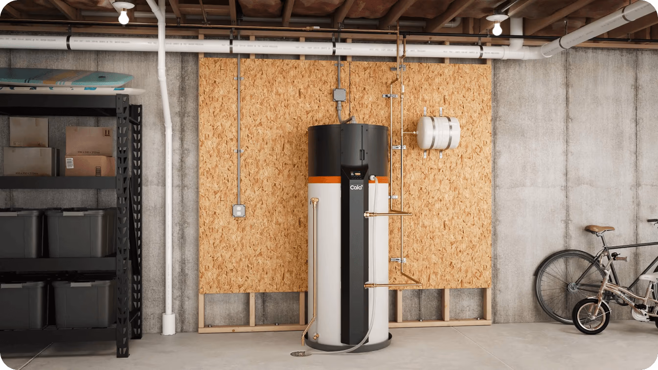 Chauffe-eau à pompe à chaleur de 65 gallons de Cala System utilisant l'IA