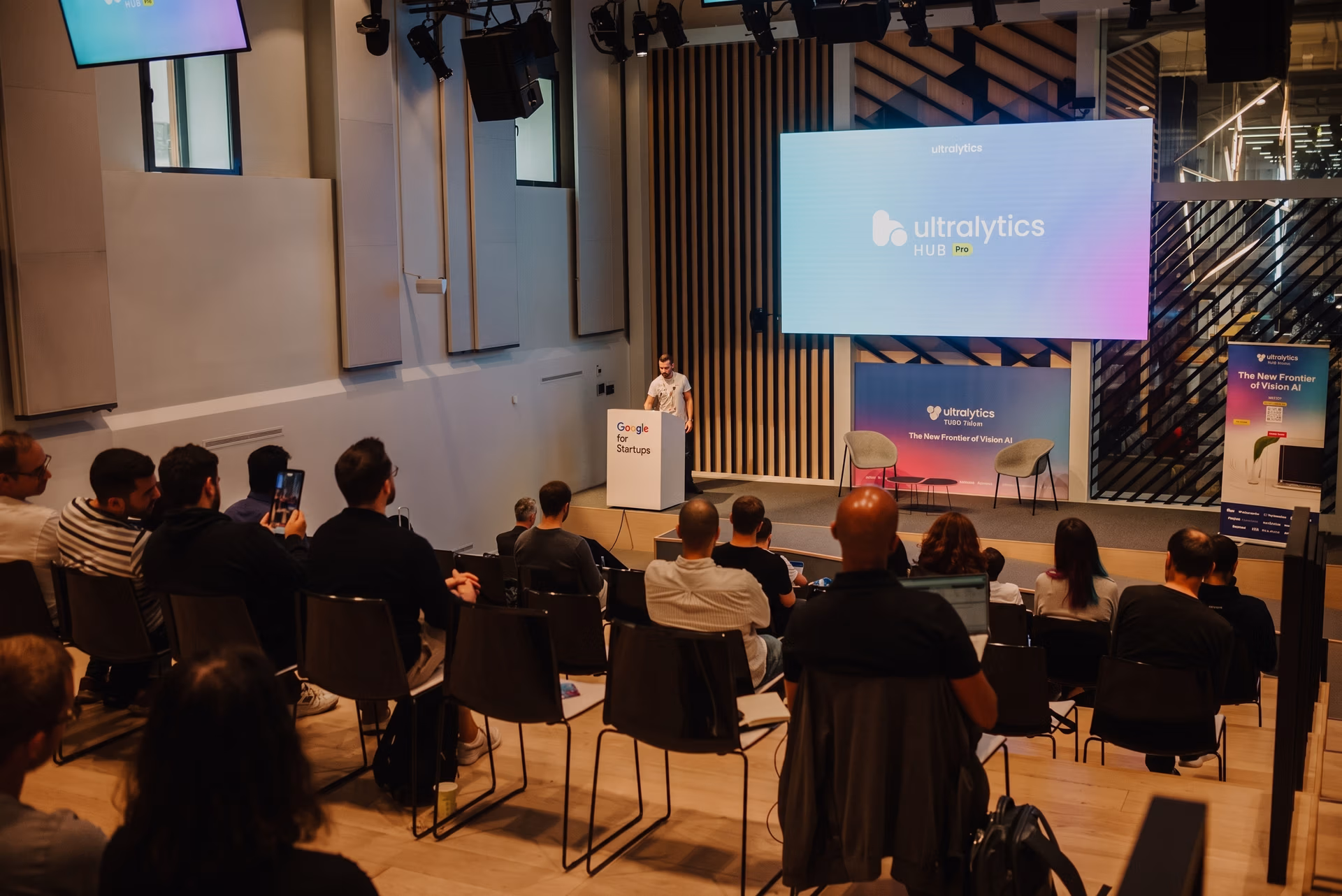 Ultralytics, Head of Product, Kalen Michael delivering his Ultralytics HUB talk