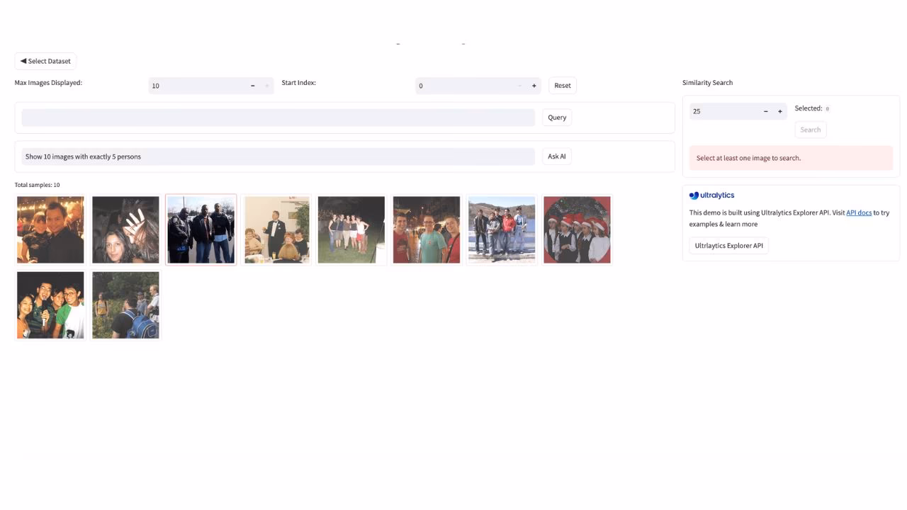 Explorer Ask AI results for images with 5 persons