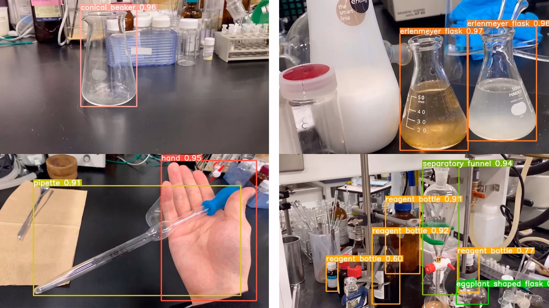 Computer vision detecting various laboratory instruments