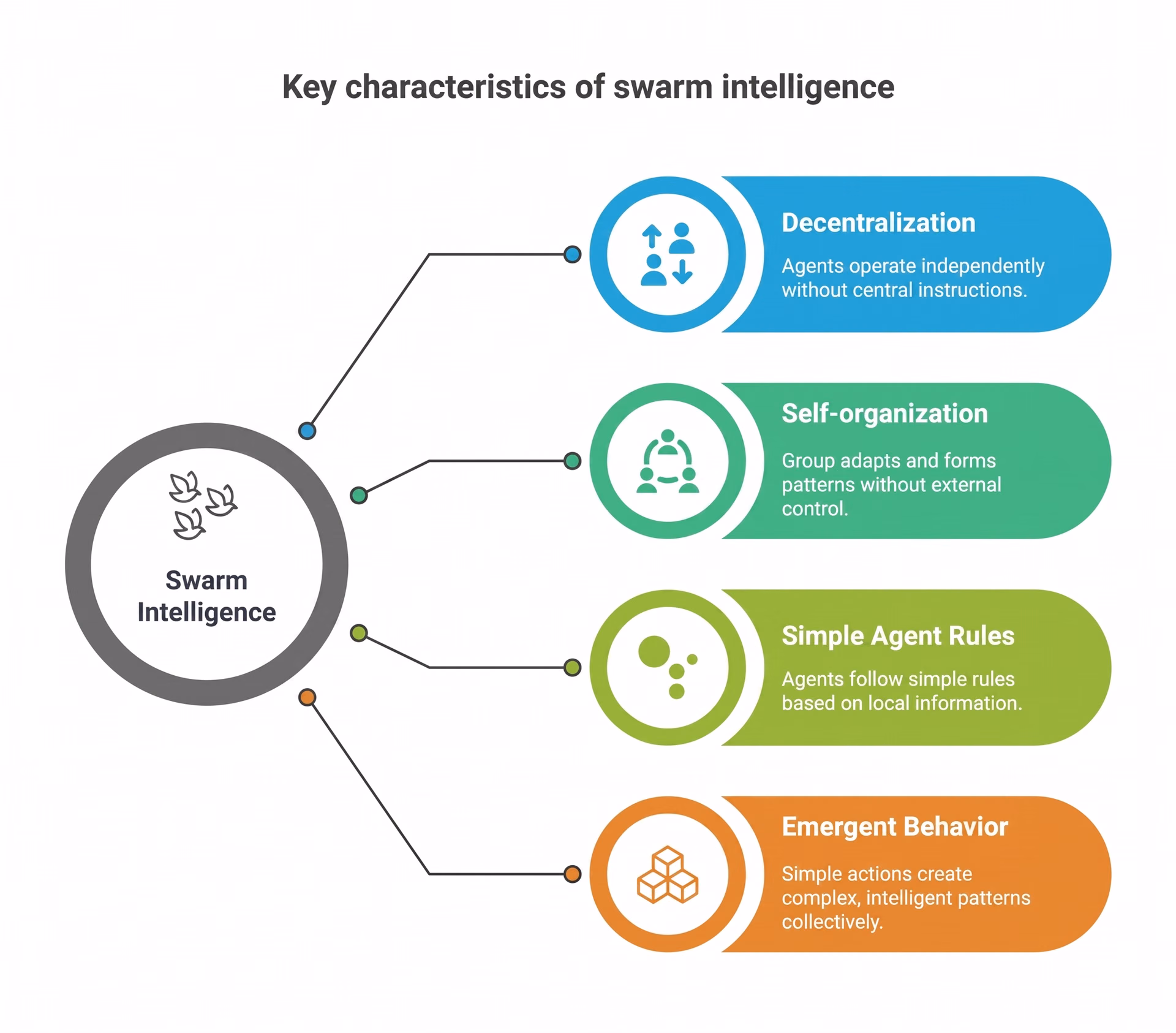 Key characteristics of swarm intelligence