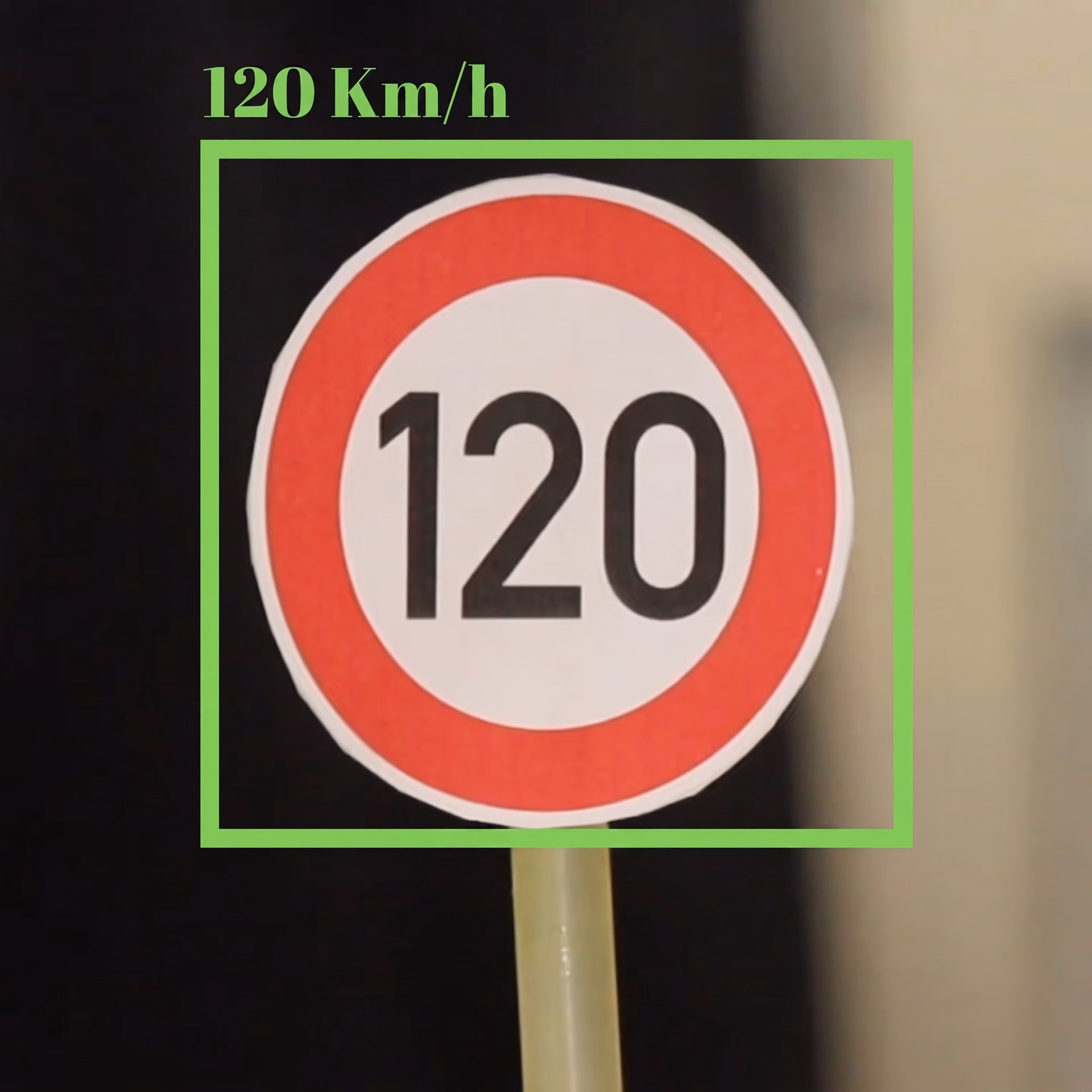 Computer vision model detecting and classifying a traffic sign for autonomous vehicles
