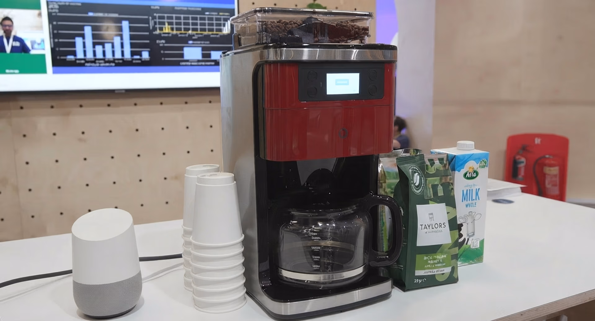A machine using Vision AI to adjust coffee strength based on facial cues