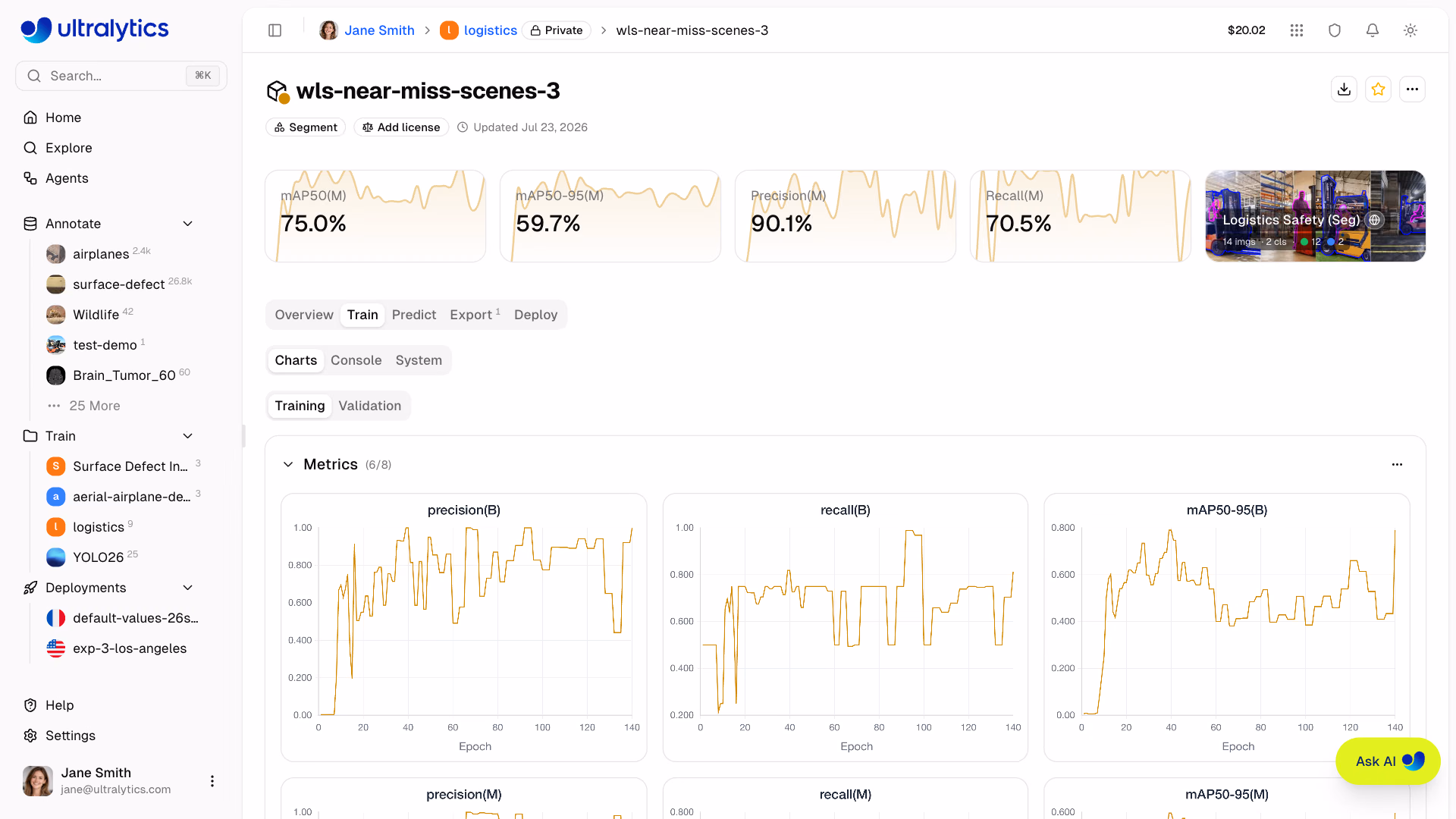 Ultralytics Platform Training Charts Loss And Metrics
