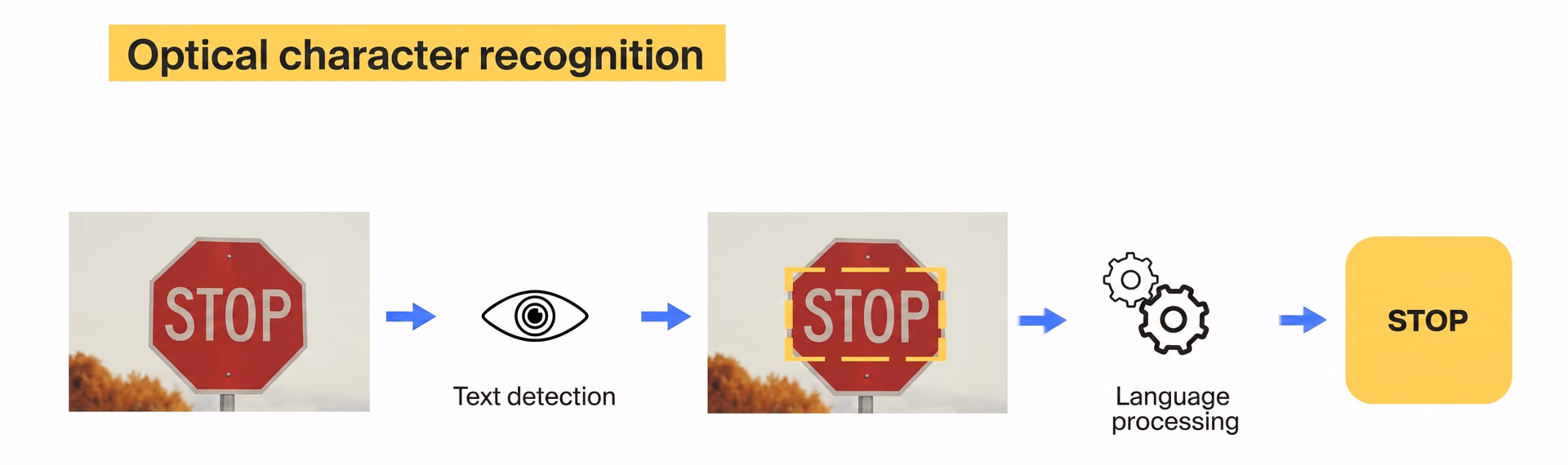 Example of OCR extracting text from a document image