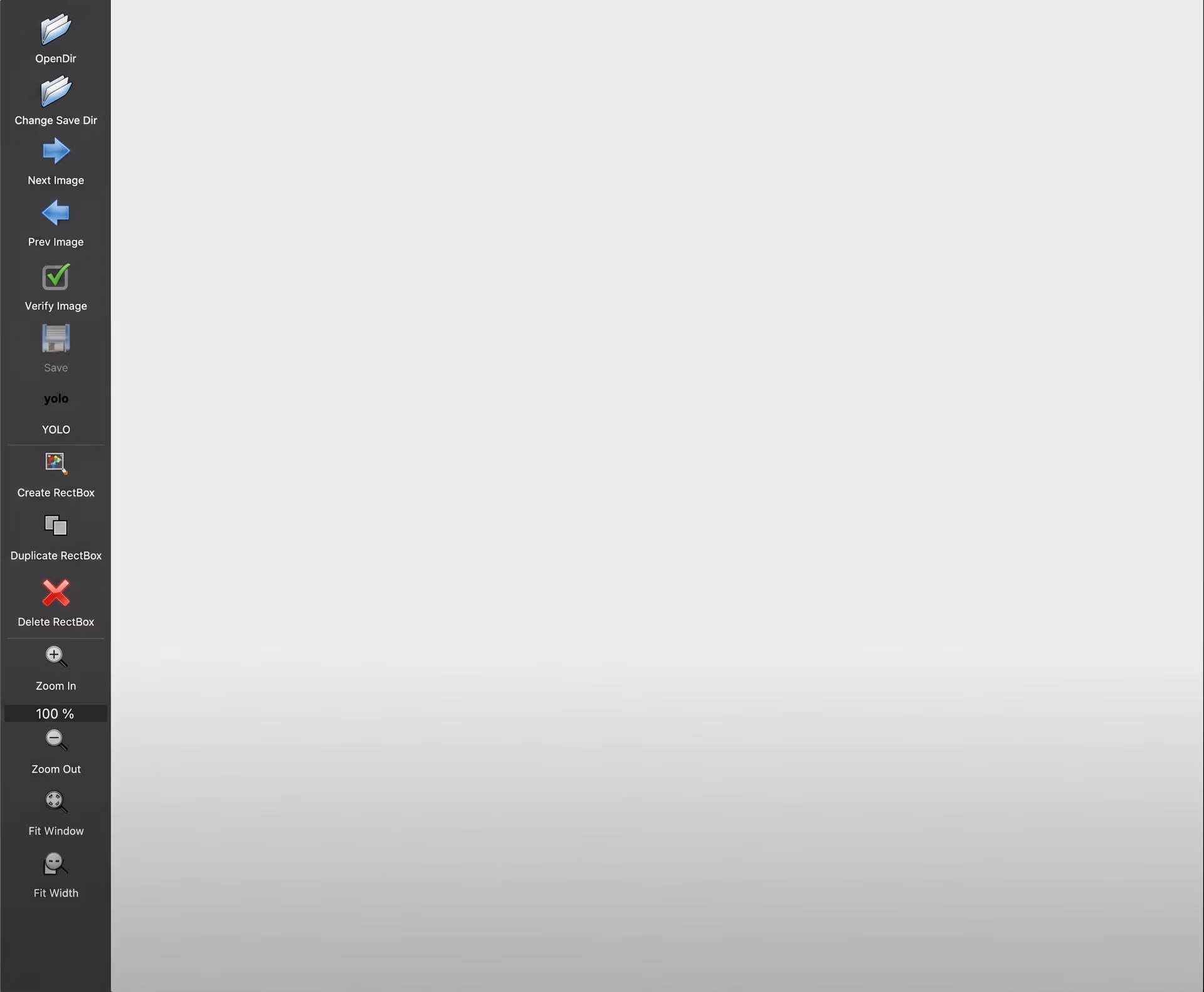 The LabelImg tool interface