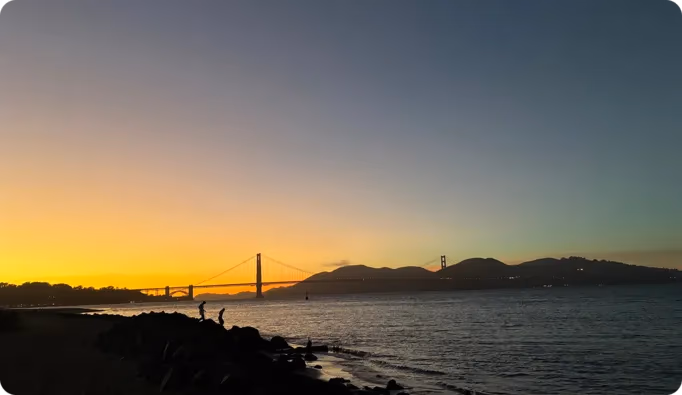 Ein kurzer Stopp an der Golden Gate Bridge vor der Veranstaltung