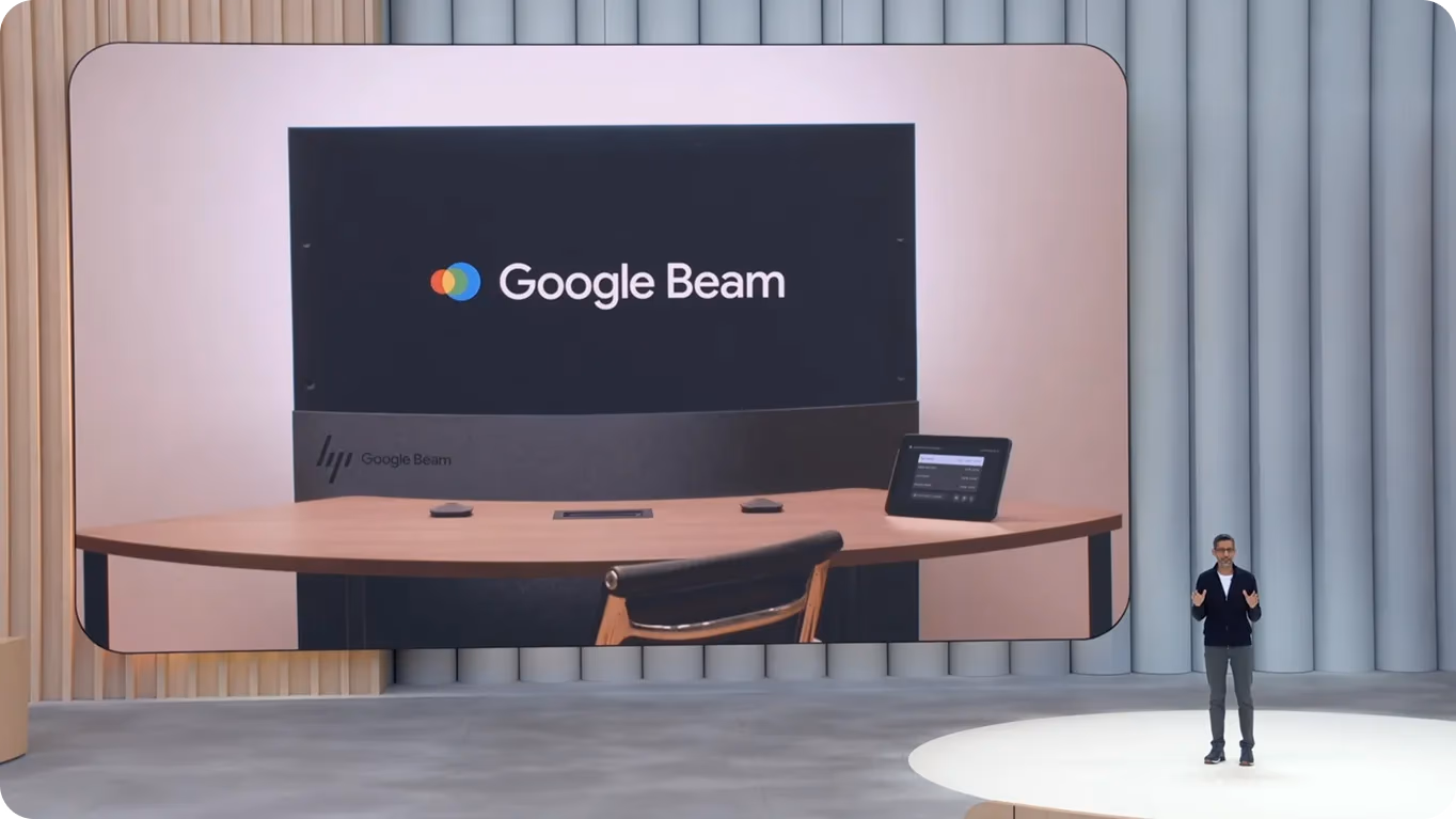 Google Beam을 소개하는 Sundar Pichai Google CEO
