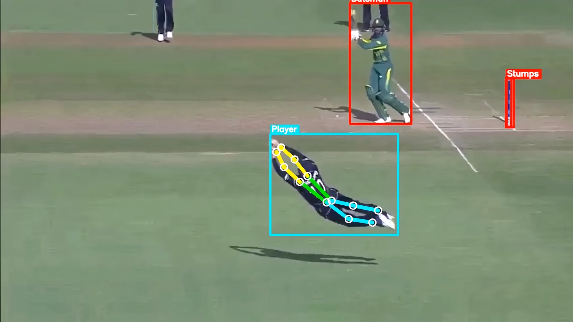 Pose estimation of a fielder using a computer vision model