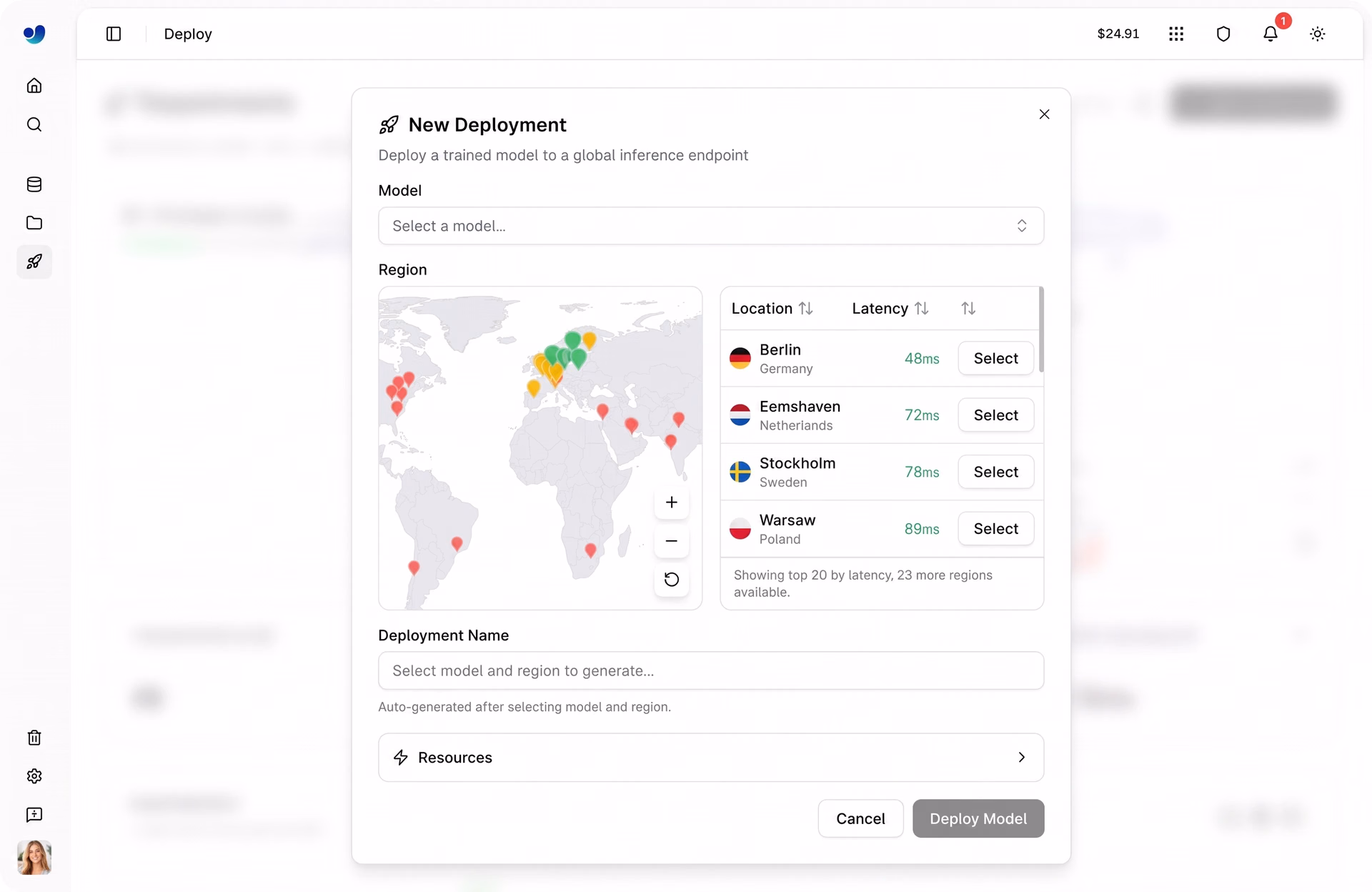 Ultralytics Platform supporting 43 global regions