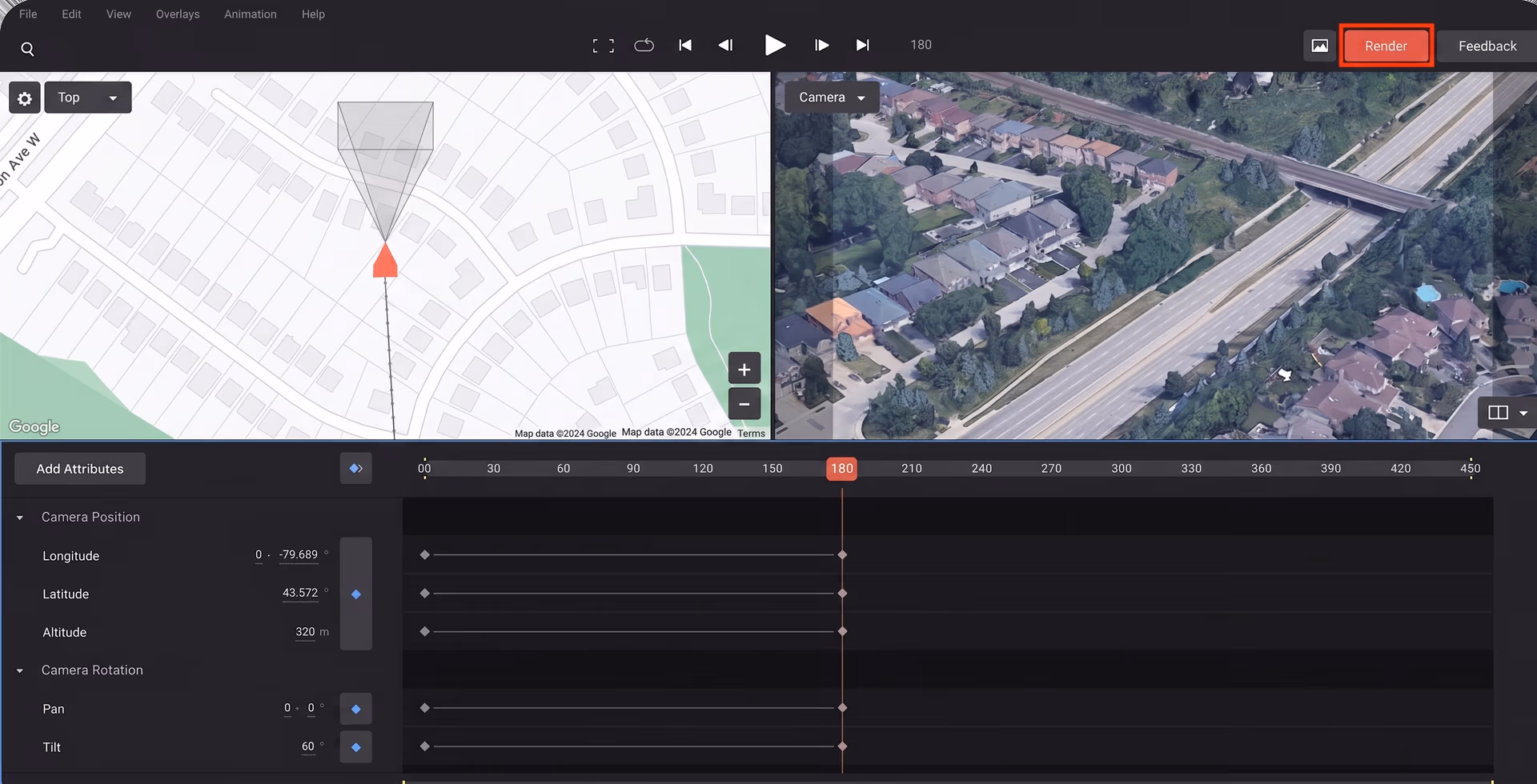 Rendering the final output video