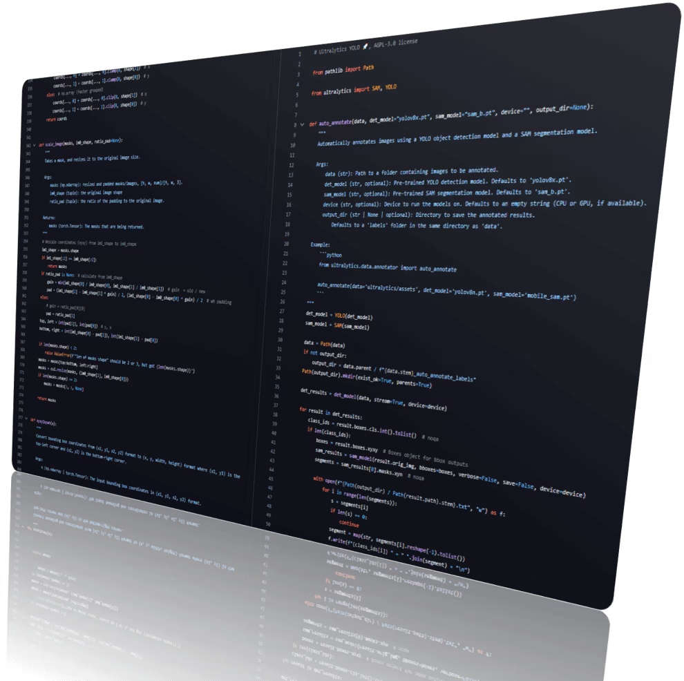 YOLO model code with 3D perspective visualization