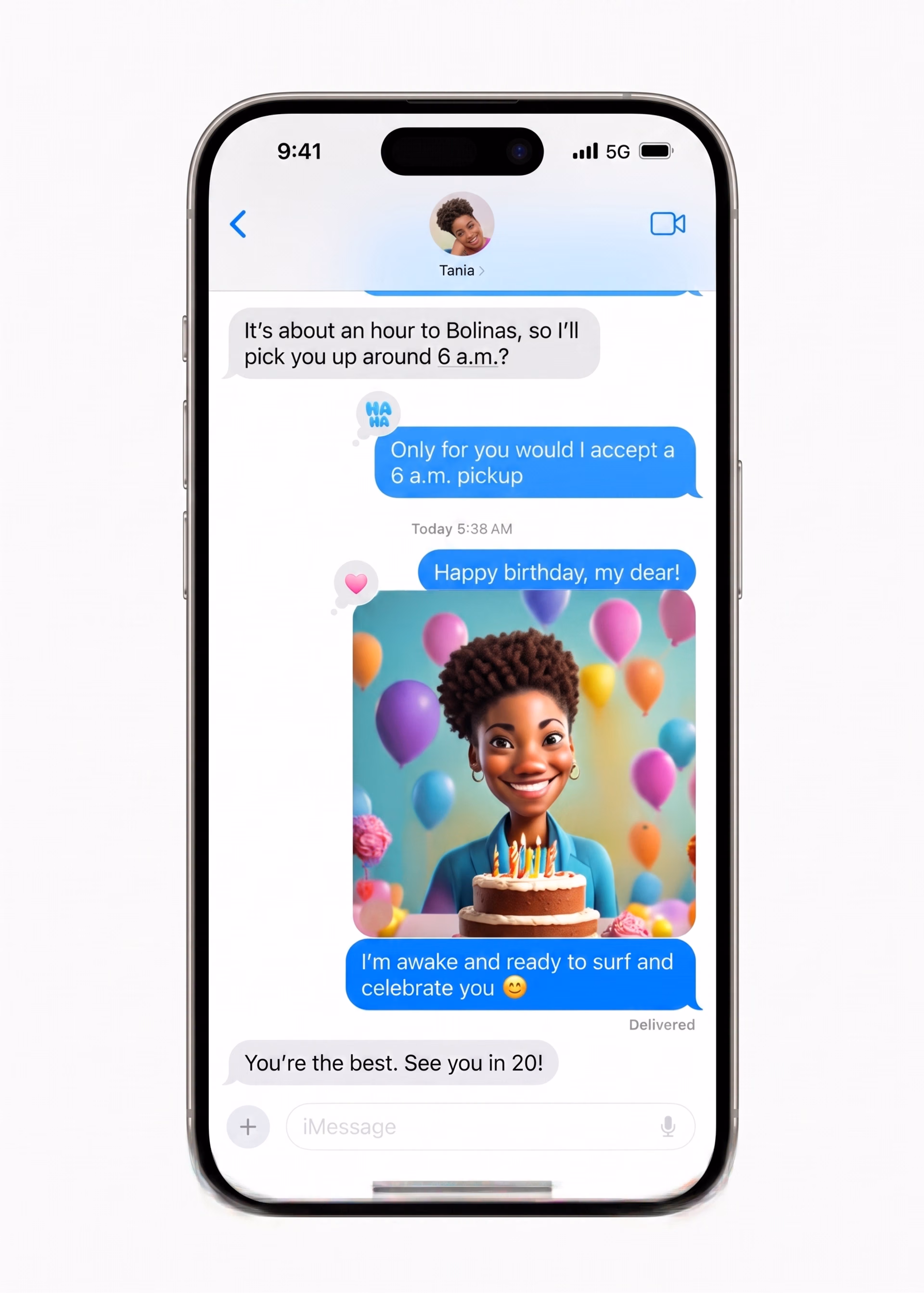 Ein Beispiel für die Verwendung von Image Playground in iMessages