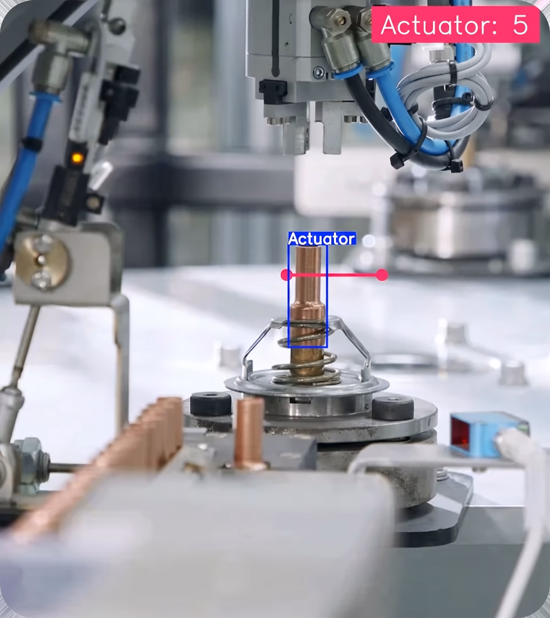YOLO monitoring the movement of an actuator