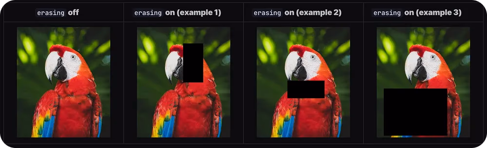 Beispiele für eine auf zufälligem Löschen basierende Augmentierung